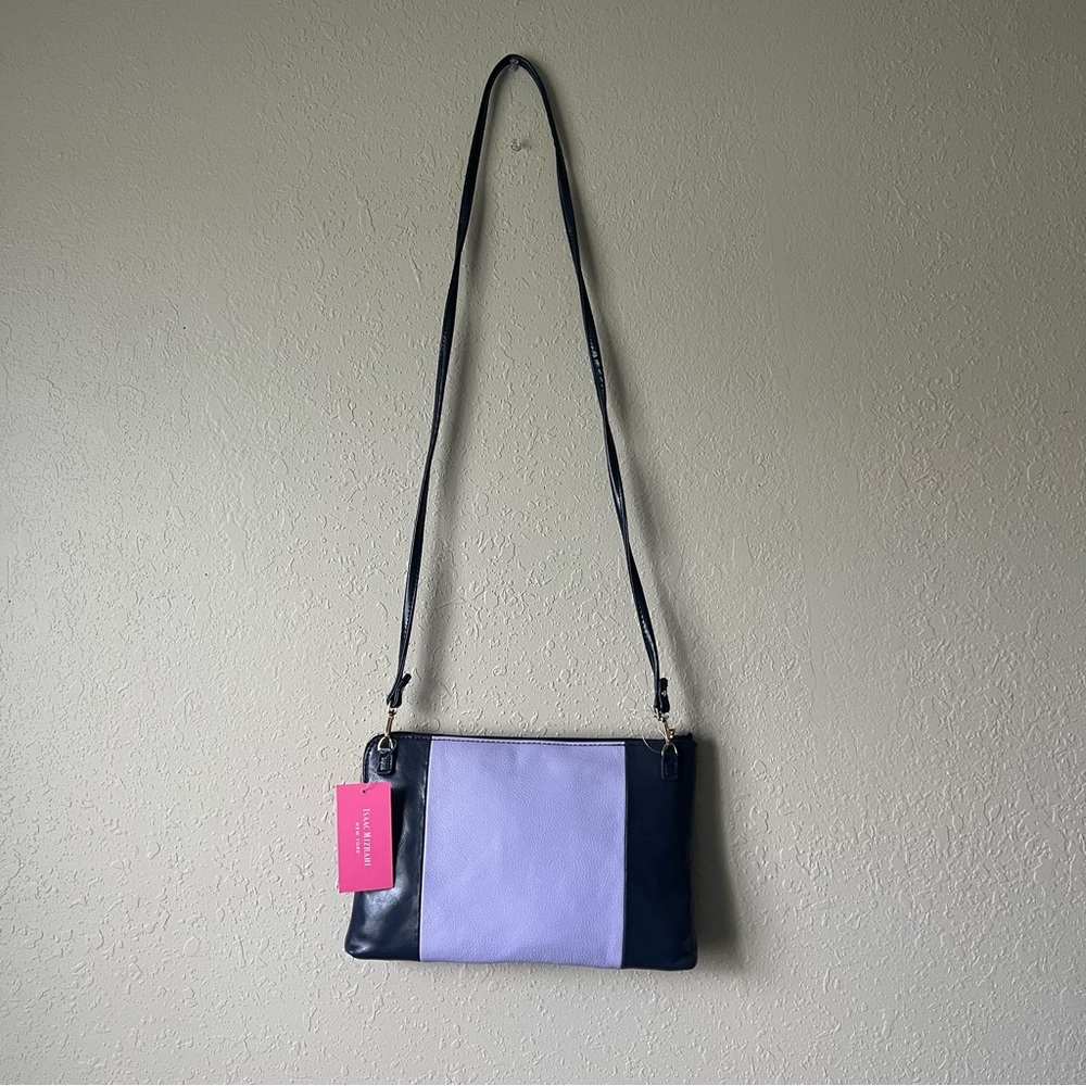 Isaac Mizrahi Navy and Lavender Crossbody Bag